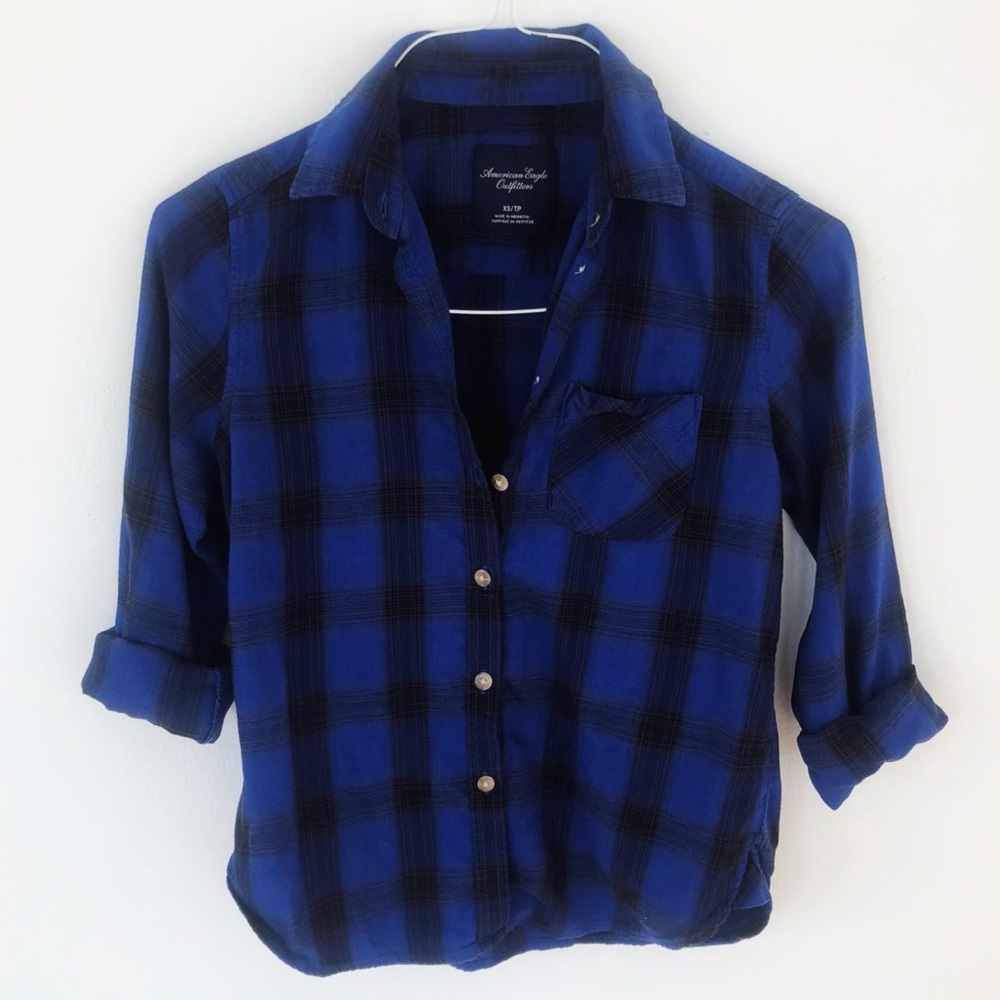 AEO Plaid Button-Up